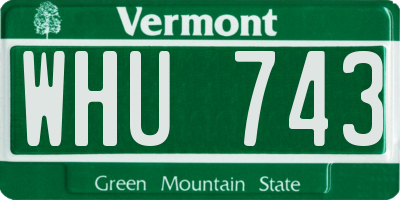VT license plate WHU743