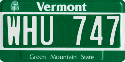 VT license plate WHU747