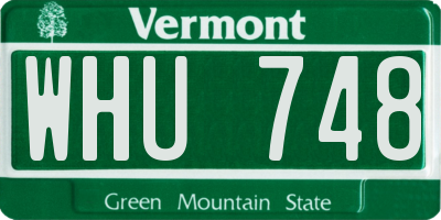 VT license plate WHU748