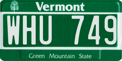 VT license plate WHU749
