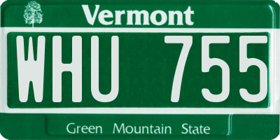 VT license plate WHU755