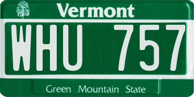 VT license plate WHU757