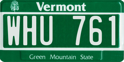 VT license plate WHU761