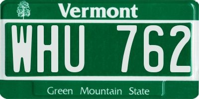 VT license plate WHU762