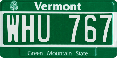 VT license plate WHU767