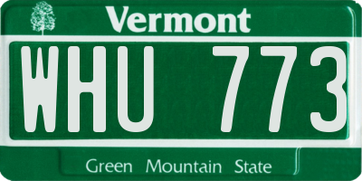 VT license plate WHU773