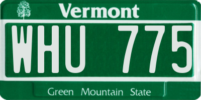 VT license plate WHU775