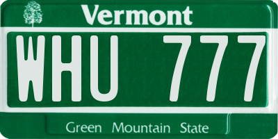 VT license plate WHU777