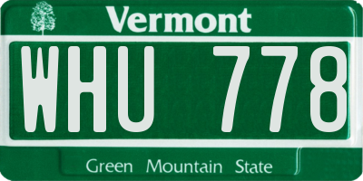 VT license plate WHU778