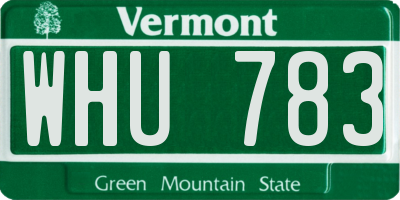 VT license plate WHU783