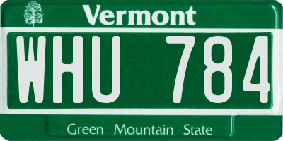 VT license plate WHU784