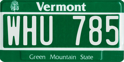 VT license plate WHU785