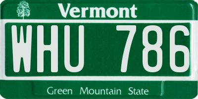 VT license plate WHU786