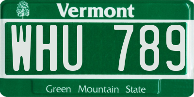 VT license plate WHU789