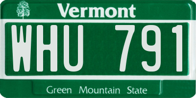 VT license plate WHU791