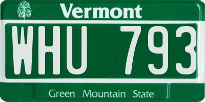 VT license plate WHU793