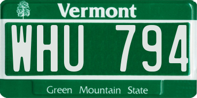 VT license plate WHU794