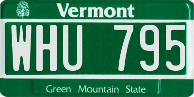 VT license plate WHU795