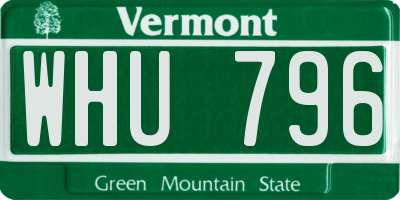 VT license plate WHU796