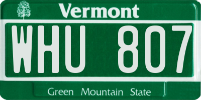 VT license plate WHU807