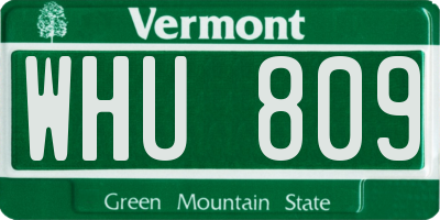 VT license plate WHU809