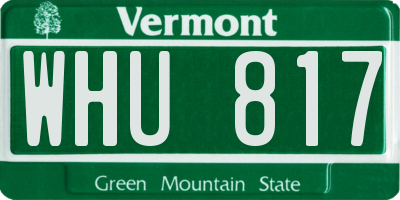 VT license plate WHU817