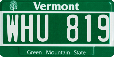 VT license plate WHU819