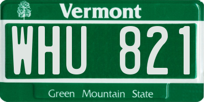 VT license plate WHU821