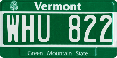 VT license plate WHU822
