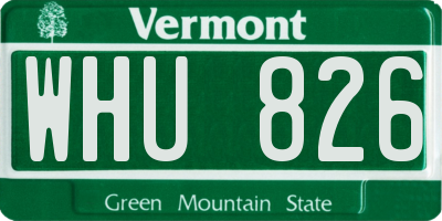VT license plate WHU826
