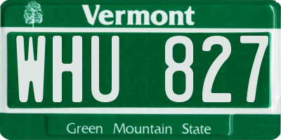 VT license plate WHU827