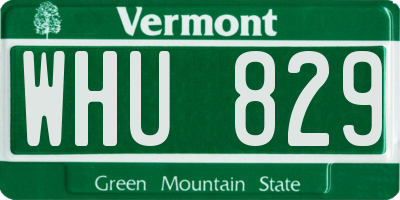 VT license plate WHU829