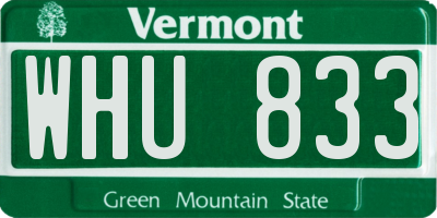 VT license plate WHU833