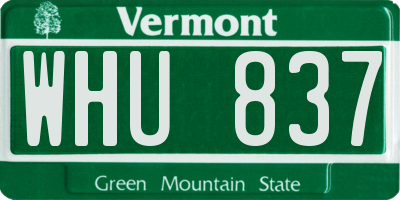 VT license plate WHU837