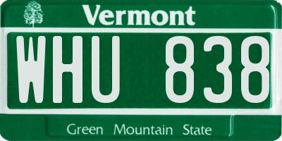 VT license plate WHU838