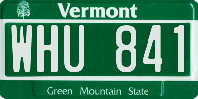 VT license plate WHU841