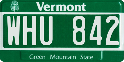 VT license plate WHU842