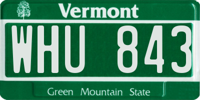 VT license plate WHU843