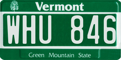 VT license plate WHU846