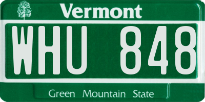 VT license plate WHU848