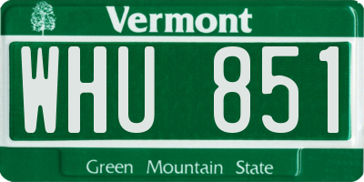 VT license plate WHU851