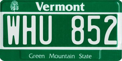 VT license plate WHU852
