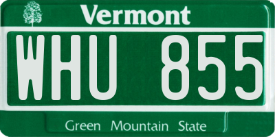 VT license plate WHU855