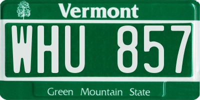 VT license plate WHU857