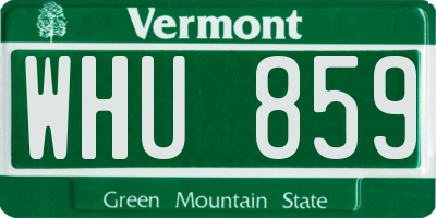 VT license plate WHU859