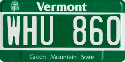 VT license plate WHU860