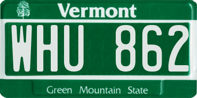 VT license plate WHU862