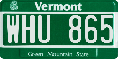 VT license plate WHU865