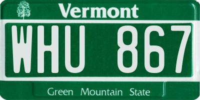 VT license plate WHU867
