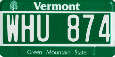 VT license plate WHU874